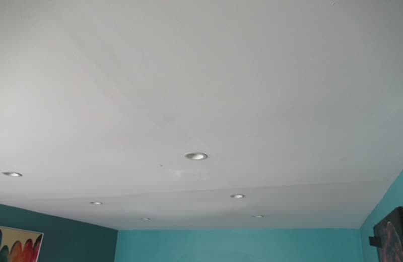 Ceiling and wall inside an occupied unit