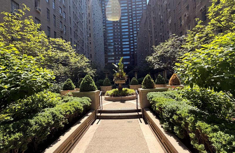 The garden allee, looking through the property
