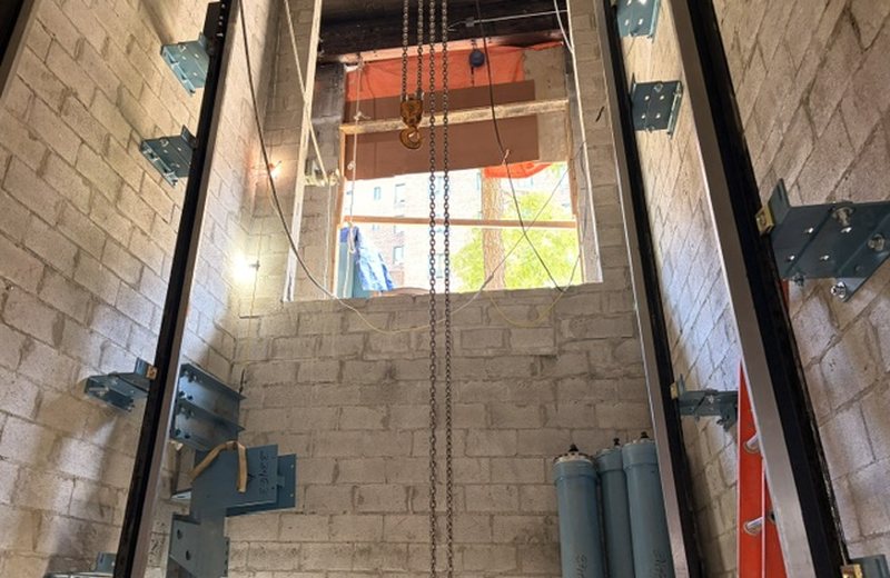 Structural and masonry work at the new openings