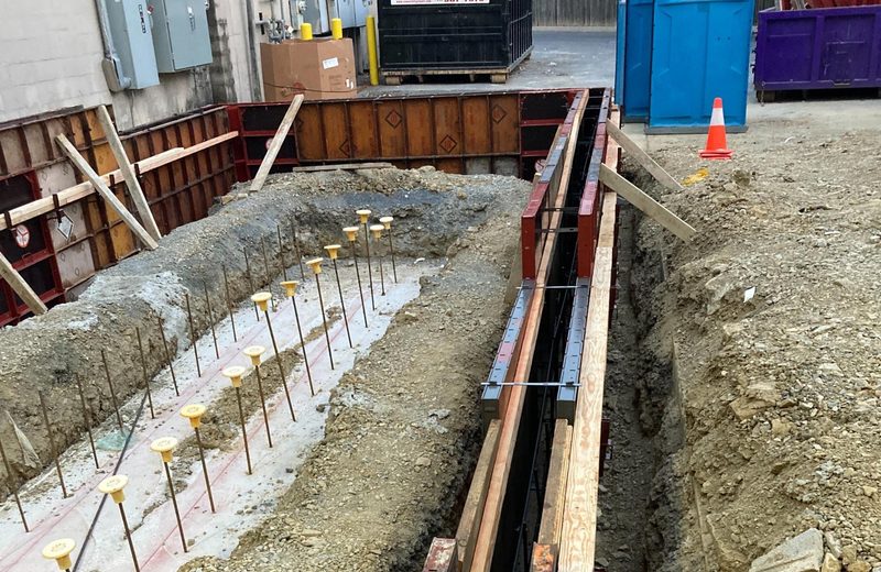 Formwork set for the foundation walls