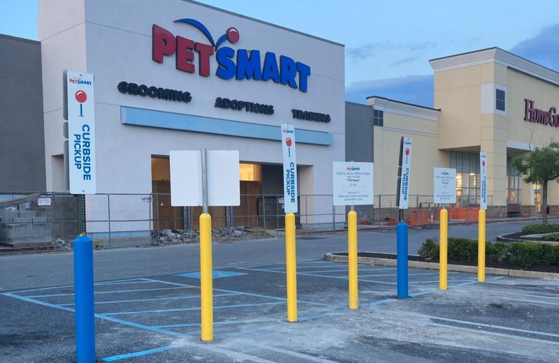 Signage, bollards and curbside pickup complete at turnover